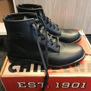 Chippewa 6 inch black service boots - NWOT